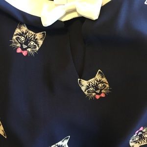 WESTMOON Los Angeles Bow Tie Cat Blouse